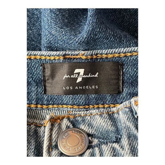 7 for All Mankind Jeans 50/50 Ripped High Waist Ankle Straight Leg size 28 - Picture 5 of 7